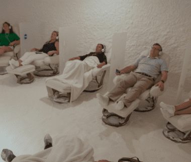Clients relaxing of halotherapy.
