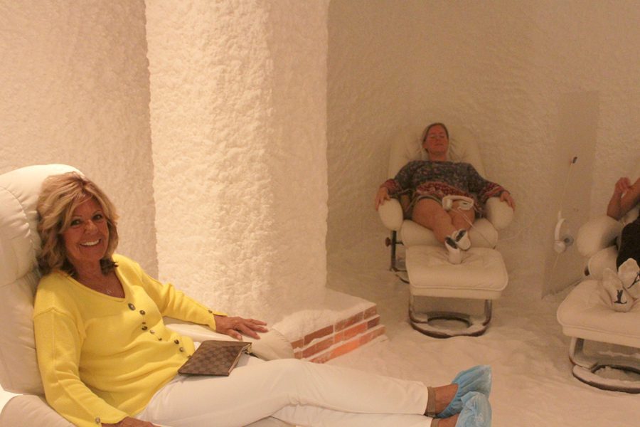 Women enjoying a salt therapy session.