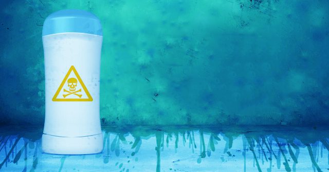 Hazardous sign on a women's deodorant.