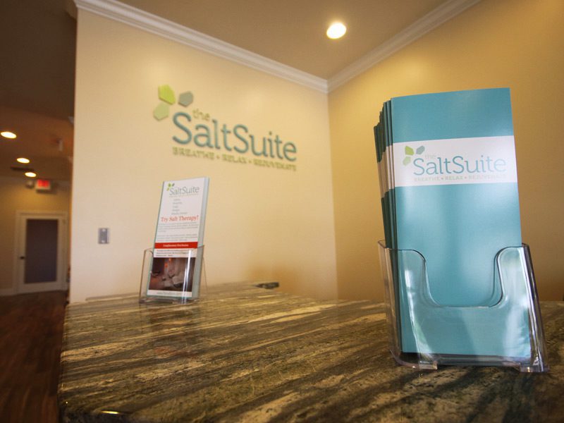 Receptionist desk at The Salt Suite.